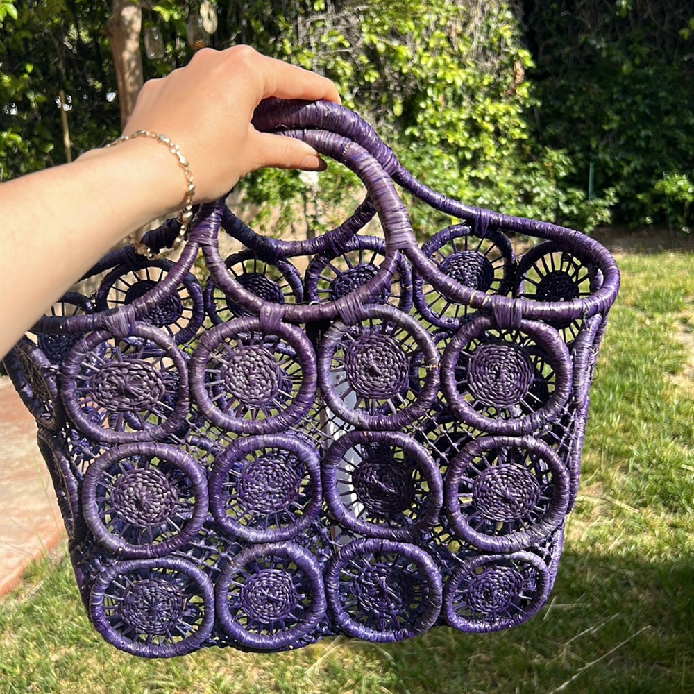 Raffia hand bag